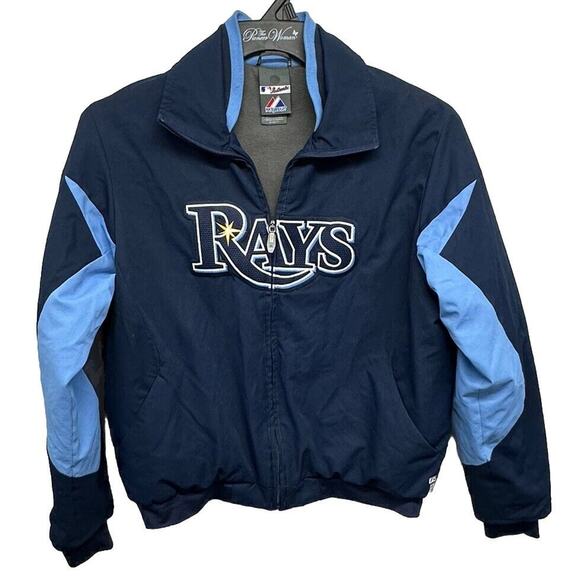 MLB Authentic Majestic Tampa Bay Jacket‎ Size Small Full Zip Therma Base Lined - Picture 1 of 14
